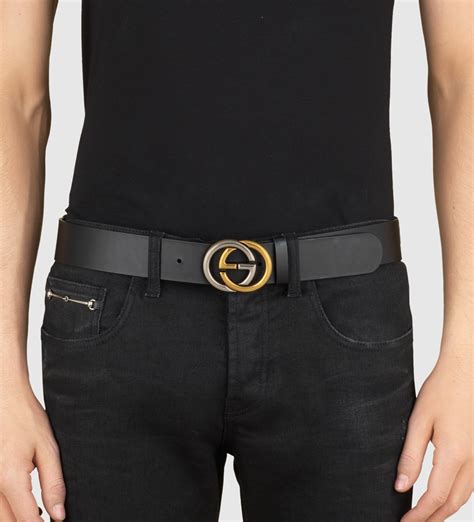 gucci leather belt with interlocking g buckle woman|gucci belt with tiger buckle.